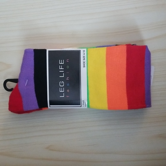 Leg Life Knee High Rainbow Socks - Picture 1 of 4